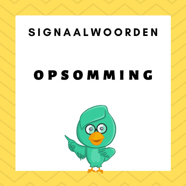 Signaalwoorden oefenen - opsomming - LeesMees
